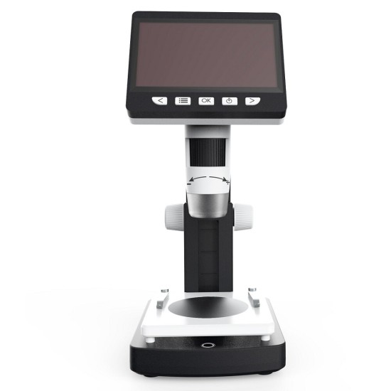 G710 1000X 4.3inch HD 1080P Portable Desktop LCD Digital Microscope 2048*1536 Resolution Object Stage Height Adjustable Support 10 Languages 8LED