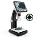 G710 1000X 4.3inch HD 1080P Portable Desktop LCD Digital Microscope 2048*1536 Resolution Object Stage Height Adjustable Support 10 Languages 8LED