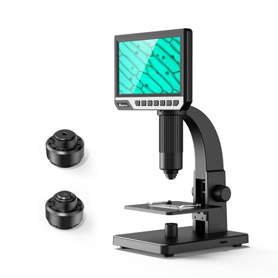 MT315 2000X Dual Lens Digital Microscope 7inch HD IPS Large Screen Multiple Lens for Circuit/Cells Observation Up&Down Light Source Support Computer