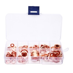 200Pcs Assorted Copper Washer Gasket Set Flat Ring Seal Assortment Hardware Kit 200Pcs Assorted Copper Washer Gasket Set Flat Ring Seal Assortment Hardware Kit