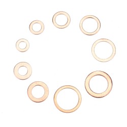 200Pcs Assorted Copper Washer Gasket Set Flat Ring Seal Assortment Hardware Kit 200Pcs Assorted Copper Washer Gasket Set Flat Ring Seal Assortment Hardware Kit