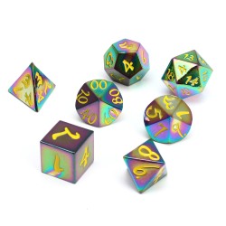7Pcs Antique Metal Polyhedral Dices Set Role Playing Game Gadget With Bag 7Pcs Antique Metal Polyhedral Dices Set Role Playing Game Gadget With Bag