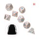 7Pcs Double Color Polyhedral Metal Game Dices Kit Children Digital Education Number Dices Entertianment Game Props For DnD TPRG