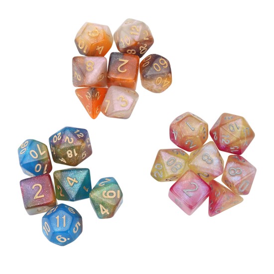 7Pcs Polyhedral Dice Set Board Game Multisided Dices Gadget Acrylic Polyhedral Dices Role Playing Game Accessory For Dungeons Dragon