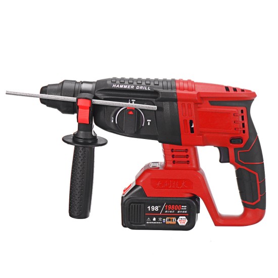 100-240V 21V Brushless Electric Hammer Heavy Duty Electric Rotary Hammer Drill No-load Speed Tool