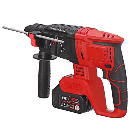 100-240V 21V Brushless Electric Hammer Heavy Duty Electric Rotary Hammer Drill No-load Speed Tool