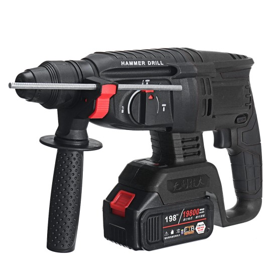 100-240V 21V Brushless Electric Hammer Heavy Duty Electric Rotary Hammer Drill No-load Speed Tool