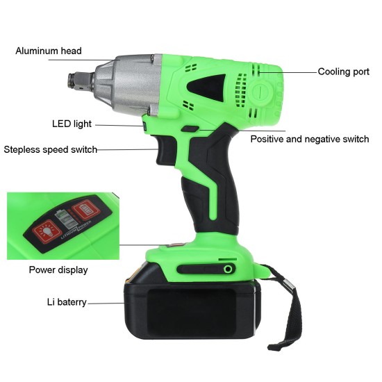 280n/m 13000mAh Li Battery Electric Wrench Car Repair Electric Drill Screwdriver