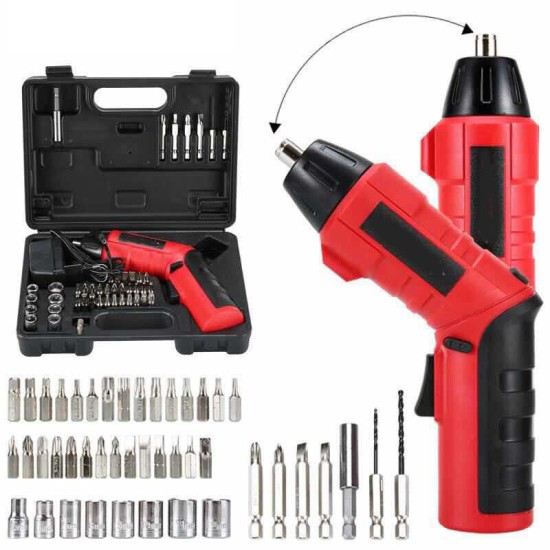 48PCS 4.8V Cordless Electric Screwdriver Rechargeable Power Household DIY Power Tool