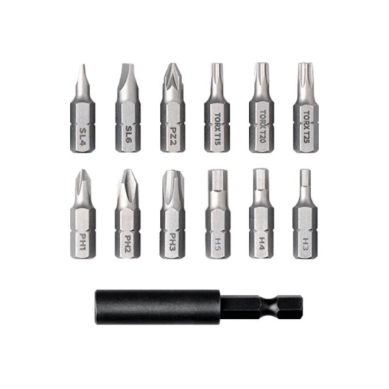 3.6V 2000mAh Rechargeable Electric Screwdriver Lithium Ion 5N.m with 12 Pieces S2 Screwdriver Bits for Home DIY