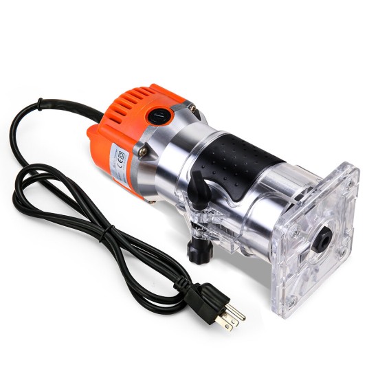 TS-ET1 800W 110V/220V Electric Wood Trimmer 6.35mm Steel Chuck For Wood Router Chamfering Grooving Curve Cutting Woodworking Planing