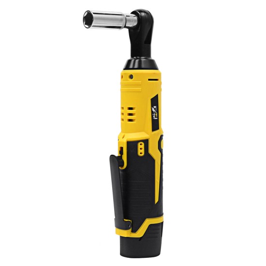 12V 35NM LED Cordless Electric Ratchet Wrench Rechargeable Right Angle Wrench Tools Li-ion Battery