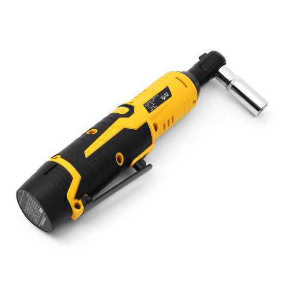 12V 35NM LED Cordless Electric Ratchet Wrench Rechargeable Right Angle Wrench Tools Li-ion Battery