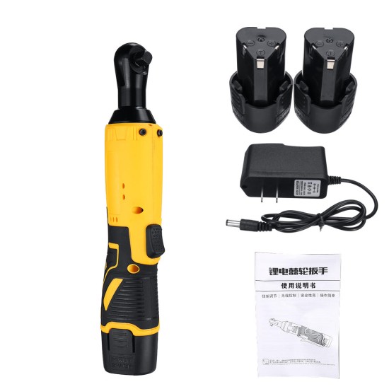 12V 45N.m Ratchet Wrench Electric Rechargeable Ratchet 90° Right Angle Wrench Powerful Tool