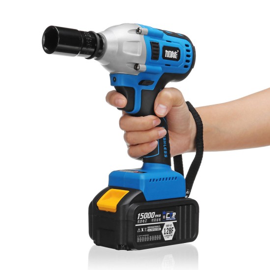 15000mAh Electric Impact Wrench 340Nm Cordless Brushless with 2 Lithium Battery