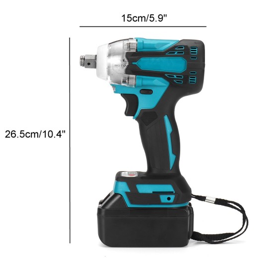 2 in1 18V 588N.m. Li-Ion Brushless Cordless Electric 1/2inch Wrench 1/4inch Screwdriver Drill