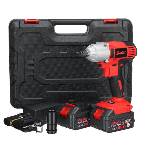 21V Li-ion Electric Impact Wrench Cordless High Torque Power Wrench with 2 Battery