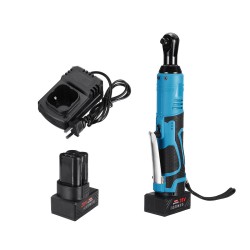 28V 60Nm LED Cordless Electric Ratchet Wrench 3/8 Inch Chuck Right Angle Wrench Tool W/ 2Pcs Li-ion Battery 28V 60Nm LED Cordless Electric Ratchet Wrench 3/8 Inch Chuck Right Angle Wrench Tool W/ 2Pcs Li-ion Battery