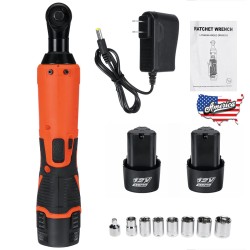 3/8inch 12V 65N.m Cordless Electric Right Ratchet Angle Wrench Tool W/ 2pcs Battery 3/8inch 12V 65N.m Cordless Electric Right Ratchet Angle Wrench Tool W/ 2pcs Battery