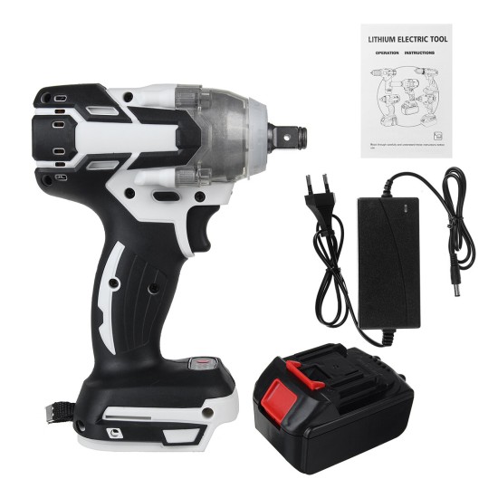 520N.m Brushless Cordless Electric Impact Wrench Screwdriver Power Tools w/ 1/2pcs Battery