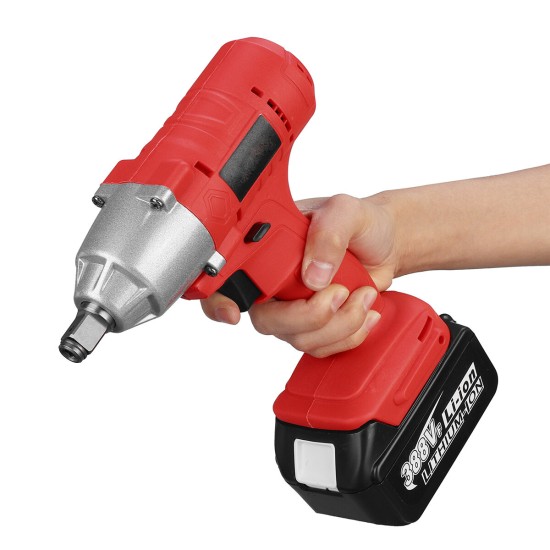 588N.m 388VF Electric Impact Wrench Driver Rechargeable 1/2inch Square Power Tools w/ None/1/2 Battery Also For Makita 18V Battery