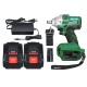 68V 8000mAh 460N.m Electric Cordless Impact Wrench Brushless Driver Tool w/ 2pcs Li-ion Batteries