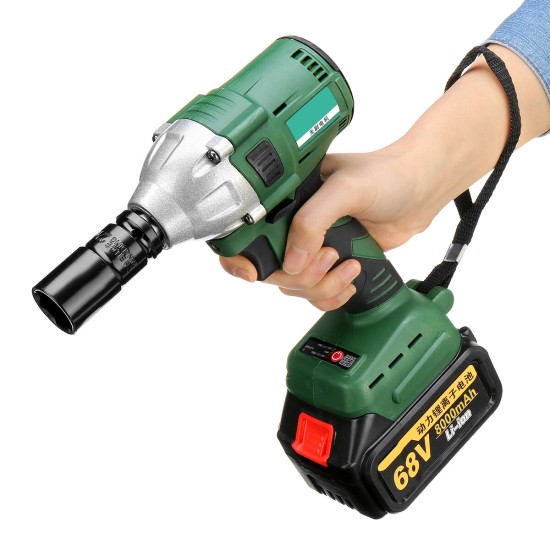 68V 8000mAh 460N.m Electric Cordless Impact Wrench Brushless Driver Tool w/ 2pcs Li-ion Batteries