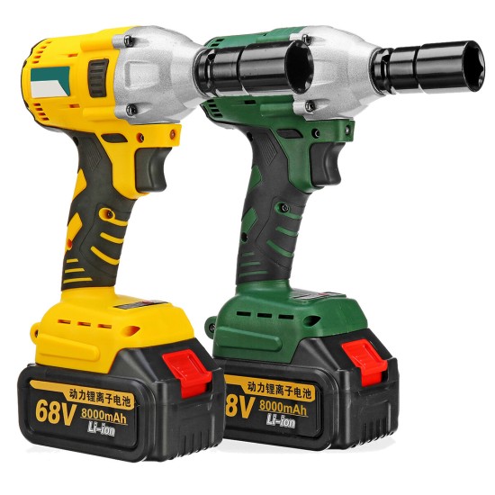 68V 8000mAh 460N.m Electric Cordless Impact Wrench Brushless Driver Tool w/ 2pcs Li-ion Batteries