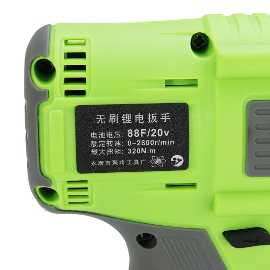 88F 20000mAh Brushless Cordless Impact Wrench Li-Ion Battery LED Lighting Electric Driver