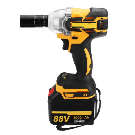 88V 15000mAh Electric Brushless Impact Wrench DIY Cordless Drive with Li-Ion Battery & Charger