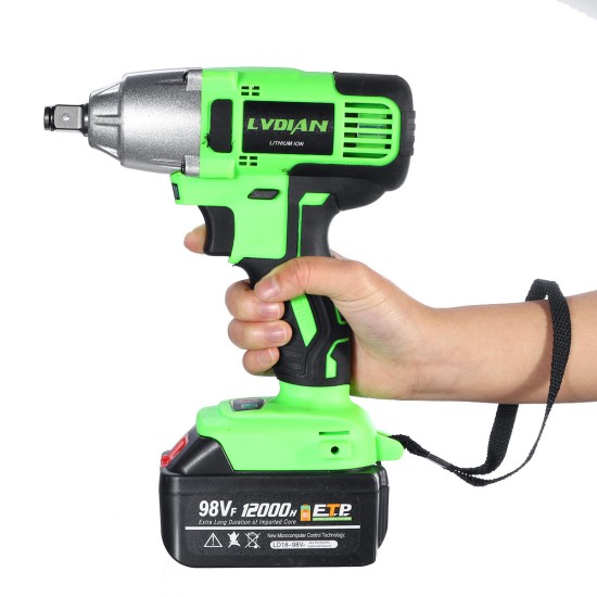 98VF Brushless Impact Wrench 320N.m Electric Cordless Rechargeable Driver Woodworking Tools