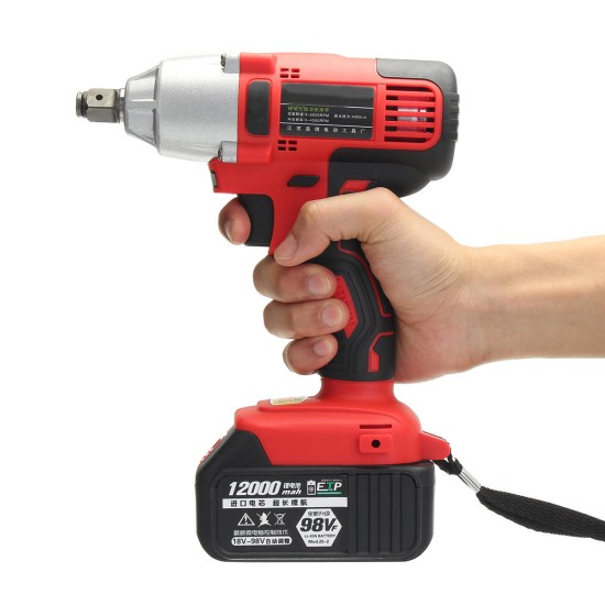 Electric Wrench 98V Lithium-Ion Cordless Impact Wrench Brushless Motor Power Wrench Tools