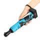 Portable 28V Cordless Rechargeable Ratchet Wrench 3/8 Inch Electric Right Angle Wrench 60N.m W/ 2 Batteries