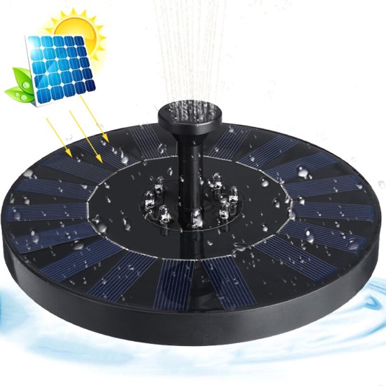 10V 180mm LED Colors Solar Fountain 2.4W 800mAh Solar Powered Fountain Pump Solar Bird Bath Fountain for Bird Bath Pond