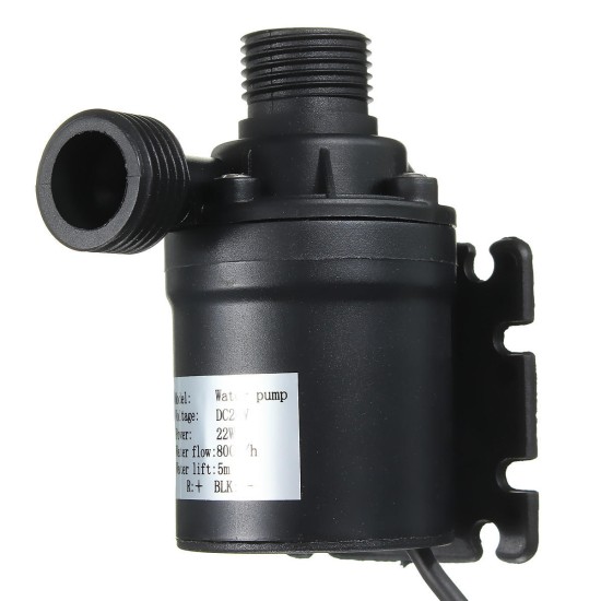 DC 24V 800L/H 19W 5m Lift Mini Quiet Brushless Motor Submersible Water Pump With 4mm Threaded Port