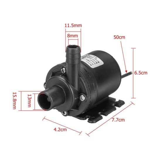 ZYW680 DC 12V Water Pump Ultra Quiet Mini 5.5m Lift Brushless Motor Submersible Water Pump