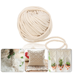 6mm Natural Cotton Cord Twine Braided Rope Cord Sash String Craft Macrame 6mm Natural Cotton Cord Twine Braided Rope Cord Sash String Craft Macrame