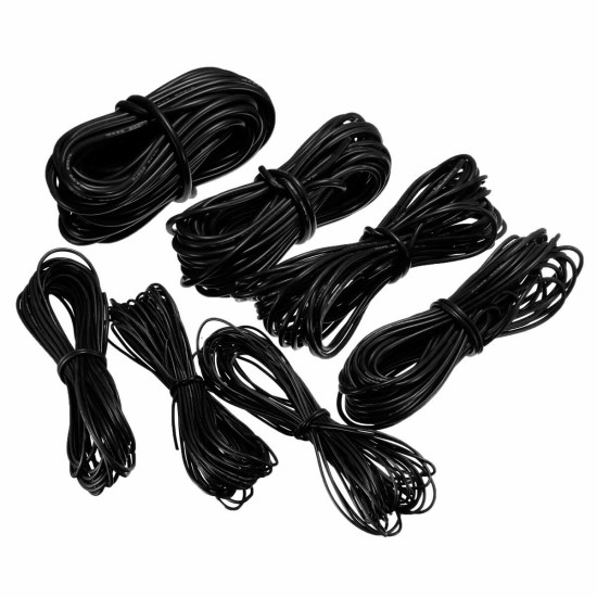 DANIU 10 Meter Black Silicone Wire Cable 10/12/14/16/18/20/22AWG Flexible Cable