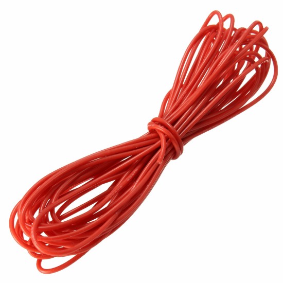 DANIU 10 Meter Red Silicone Wire Cable 10/12/14/16/18/20/22AWG Flexible Cable