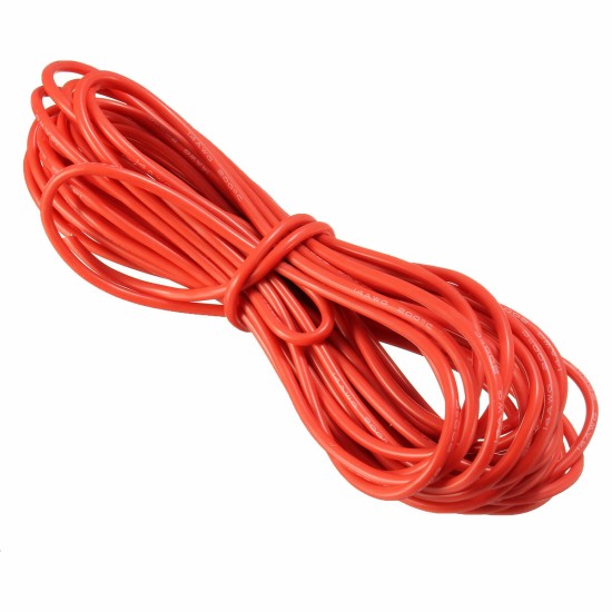 DANIU 10 Meter Red Silicone Wire Cable 10/12/14/16/18/20/22AWG Flexible Cable