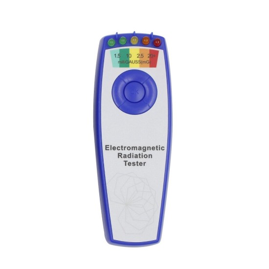 Portable Electromagnetic Radiation Tester Field EMF Gauss Meter Ghost Hunting Tester with 5 LEDs