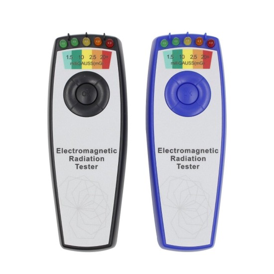 Portable Electromagnetic Radiation Tester Field EMF Gauss Meter Ghost Hunting Tester with 5 LEDs