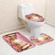 3Pcs/Set Sakura Pattern Home Bathroom Non-Slip Pedestal Rug Lid Toilet Cover Bath Mat Carpet Pad