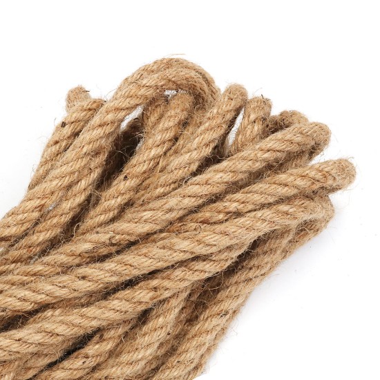 3m/10m/20m/50m Khaki Jute Rope for Decorations Garden Weddings Water Pipe Staircase Handrail Vase