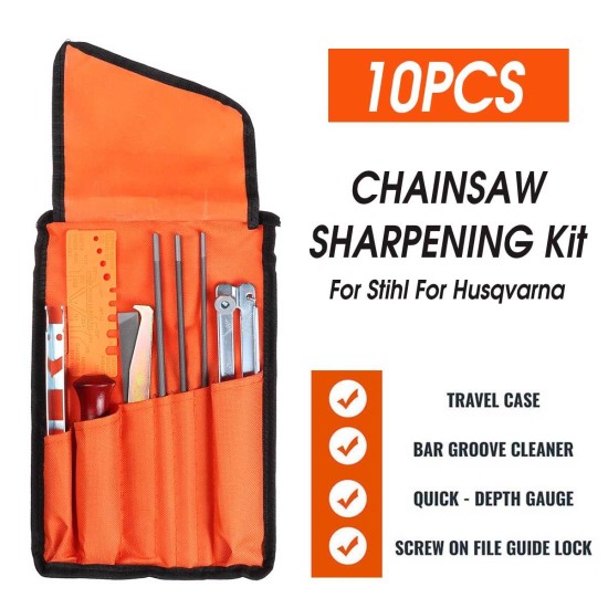 10Pcs Chain Saw Sharpening File Filing Kit Files Tool Chain Sharpener For Stihl