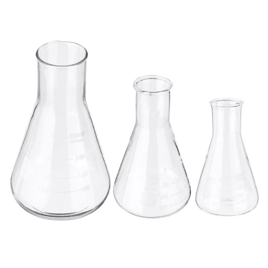 50/100/150/250m Flat Bottom Conical Glass Flask