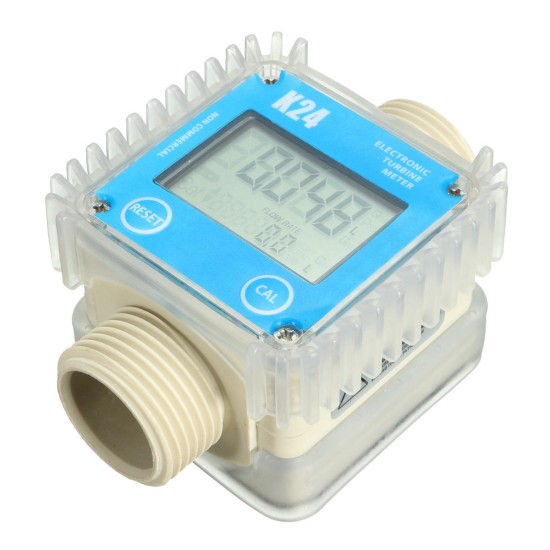 K24 1inch Digital Turbine Diesel Fuel Flow Meter Guage Counter for Chemicals Water