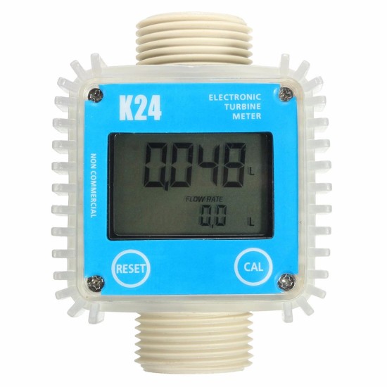 K24 1inch Digital Turbine Diesel Fuel Flow Meter Guage Counter for Chemicals Water