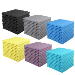 12Pcs Wedge Acoustic Foam Panels 25mm Sound Proofing Foam Room Studio Tile Treatments 12Pcs Wedge Acoustic Foam Panels 25mm Sound Proofing Foam Room Studio Tile Treatments