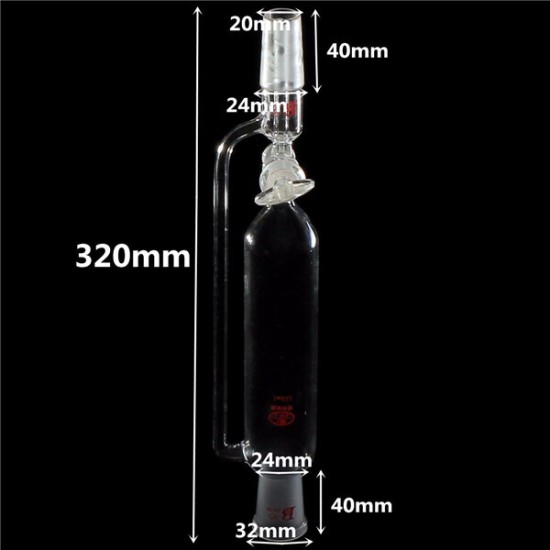 125ml 24/40 Lab Glass Separatory Funnel With Glass PTFE Stopcock